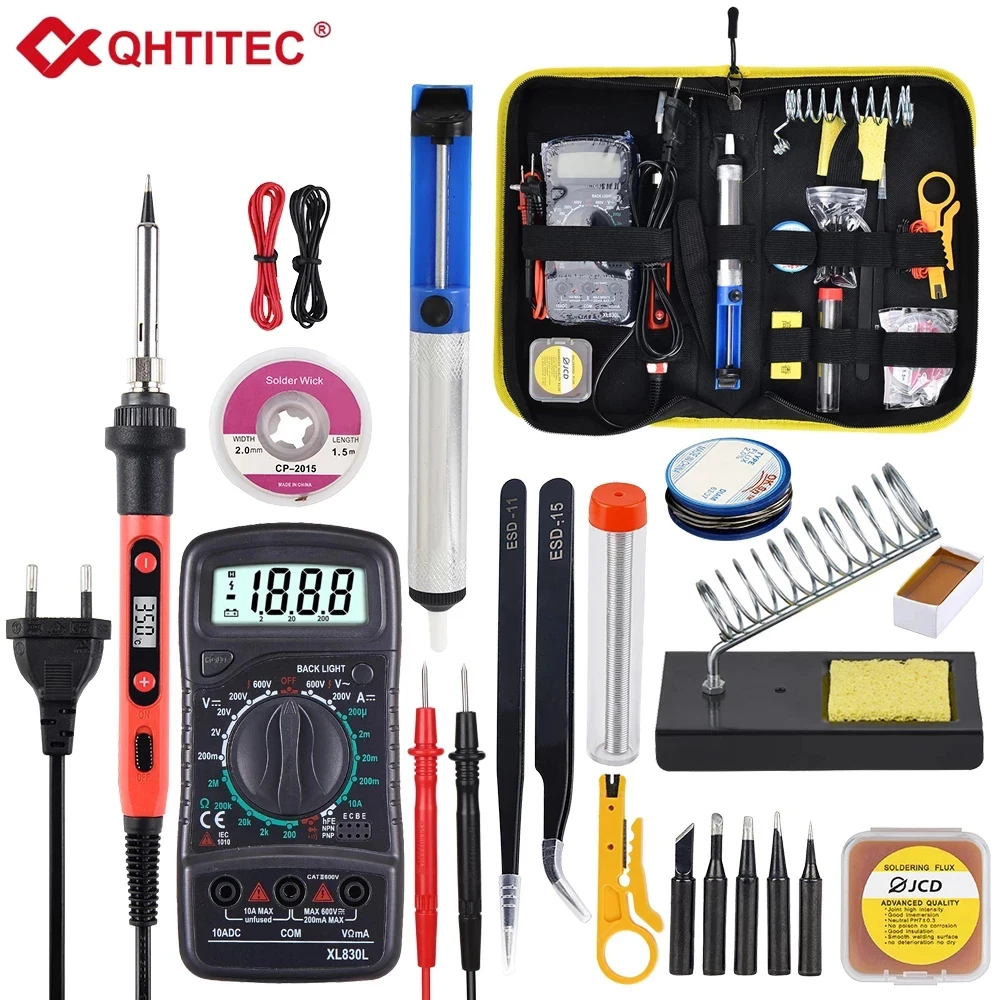 80W 908S Electric Soldering Iron Kit DIY Soldering Station 8898 Welding Tool Soldering Set for Soldering DIY JCD New QHTITEC