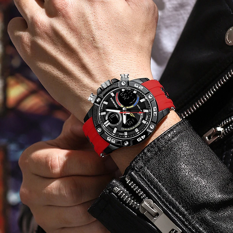 FOXBOX Luxury Wristwatch for Man Waterproof Luminous Week Date Men Watch Sports Silicone Men's Quartz Watches Male reloj