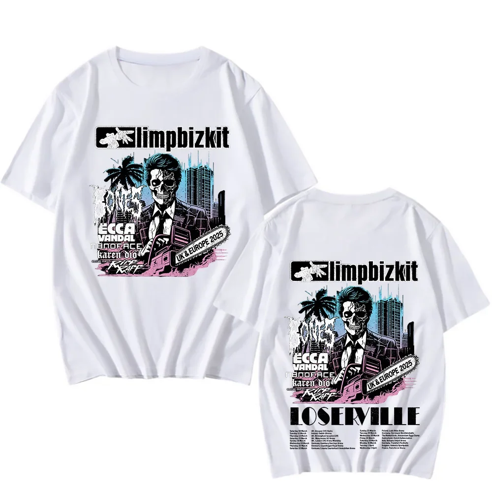Limp Bizkit UK and Europe Tour 2025 T-shirt Rap Rock Vintage Cotton Tees New Enjoy First Tshirts Unisex Fashion Crewneck Clothes 2