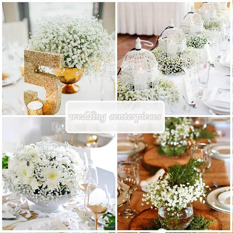 White Gypsophila Artificial Flowers Bouquets PU Baby's Breath Flowers for  Wedding Party Home Decoration Wreath DIY Fake Flowers - AliExpress