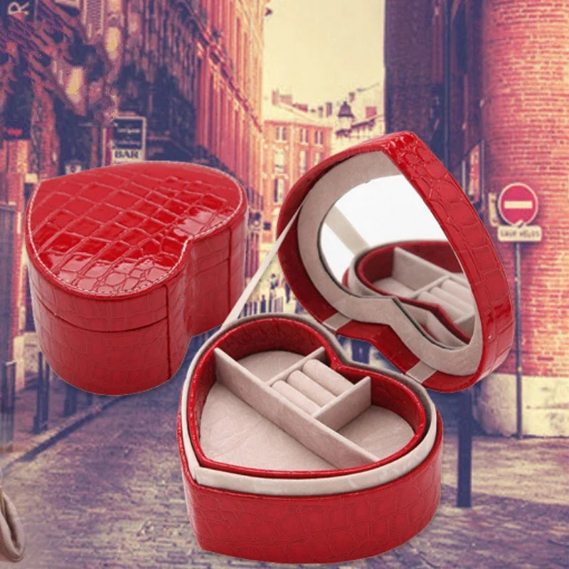 Portagioie Anello Da Viaggio Con Collana A Specchio Orecchini A Bottone Scatola Portagioie Scatola Ad Anello Confezione Regalo Confezione Di Gioielli 