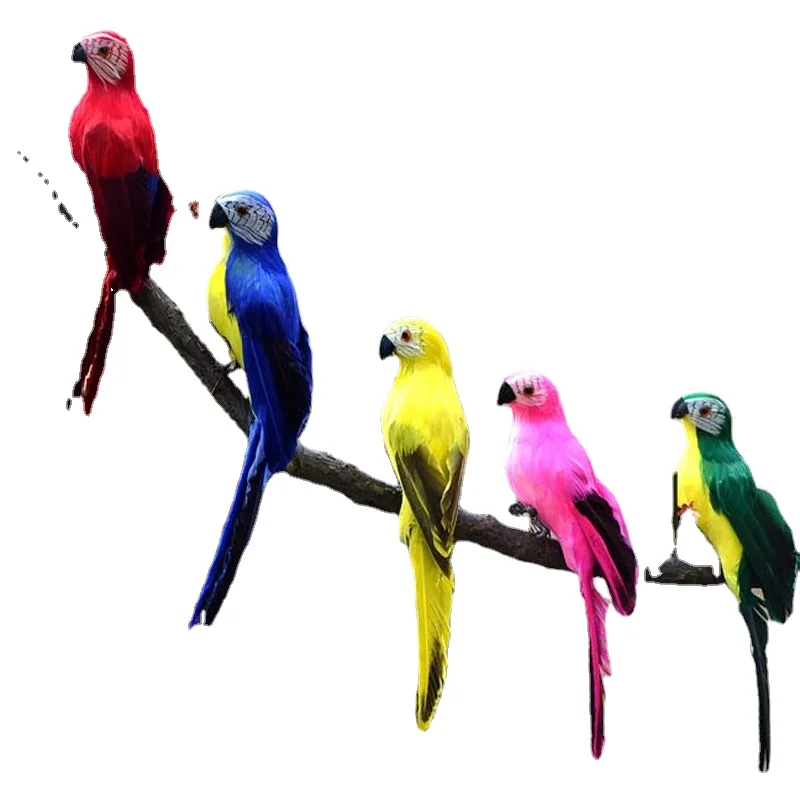 Parrot Garden Props Parrot Ornaments Artificial Feather Bird Decoration Garden Decoration Animal Ornaments 35cm 25cm Handmade Simulation Parrot Creative Feather Lawn Figurine Ornament Animal Bird Garden Bird Prop Decoration Miniature