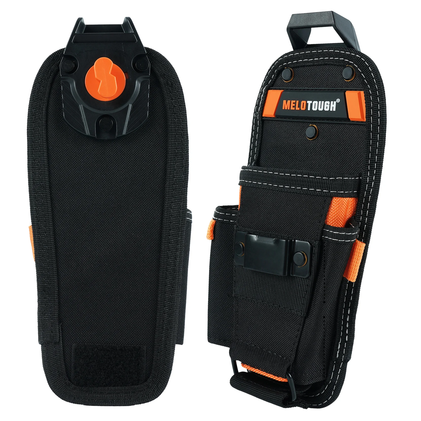 MELOTOUGH Small Tool Pouch with Quick Release Belt Clip,Clip On Tool Belt Pouch with Electrician Tapemeasure Clip 2