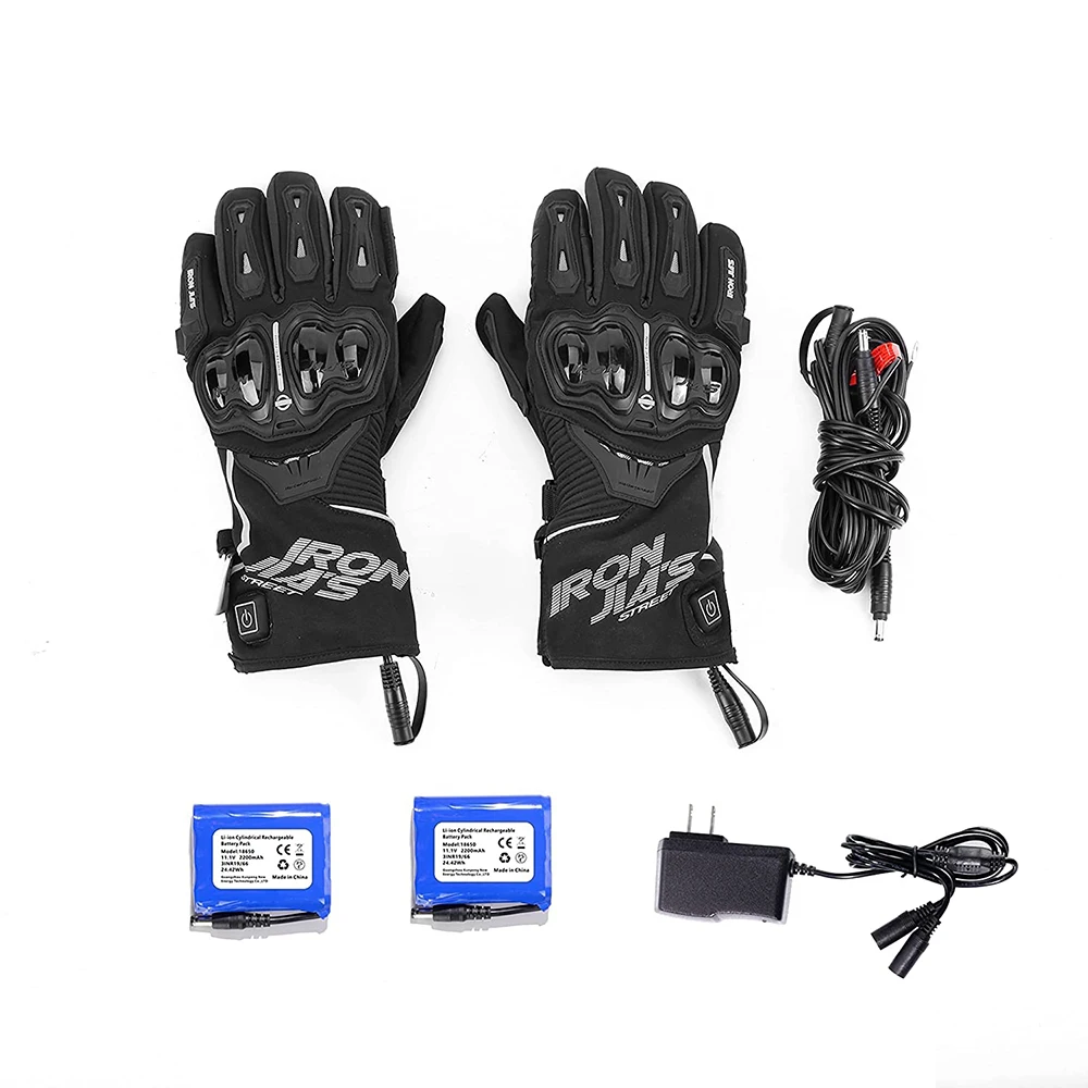 IRON JIA'S Guantes Calefactables Recargables,Guantes Moto Calefactables  Hombre Mujer,Guantes Moto Invierno cálidos para Exteriores con protección  para los Nudillos,Impermeables,Pantalla táctil,L : : Coche y moto