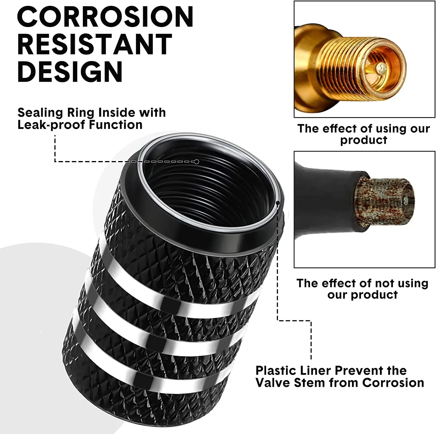 Aluminum Alloy Waterproof Tire Valve Stem Caps - Universal Fit