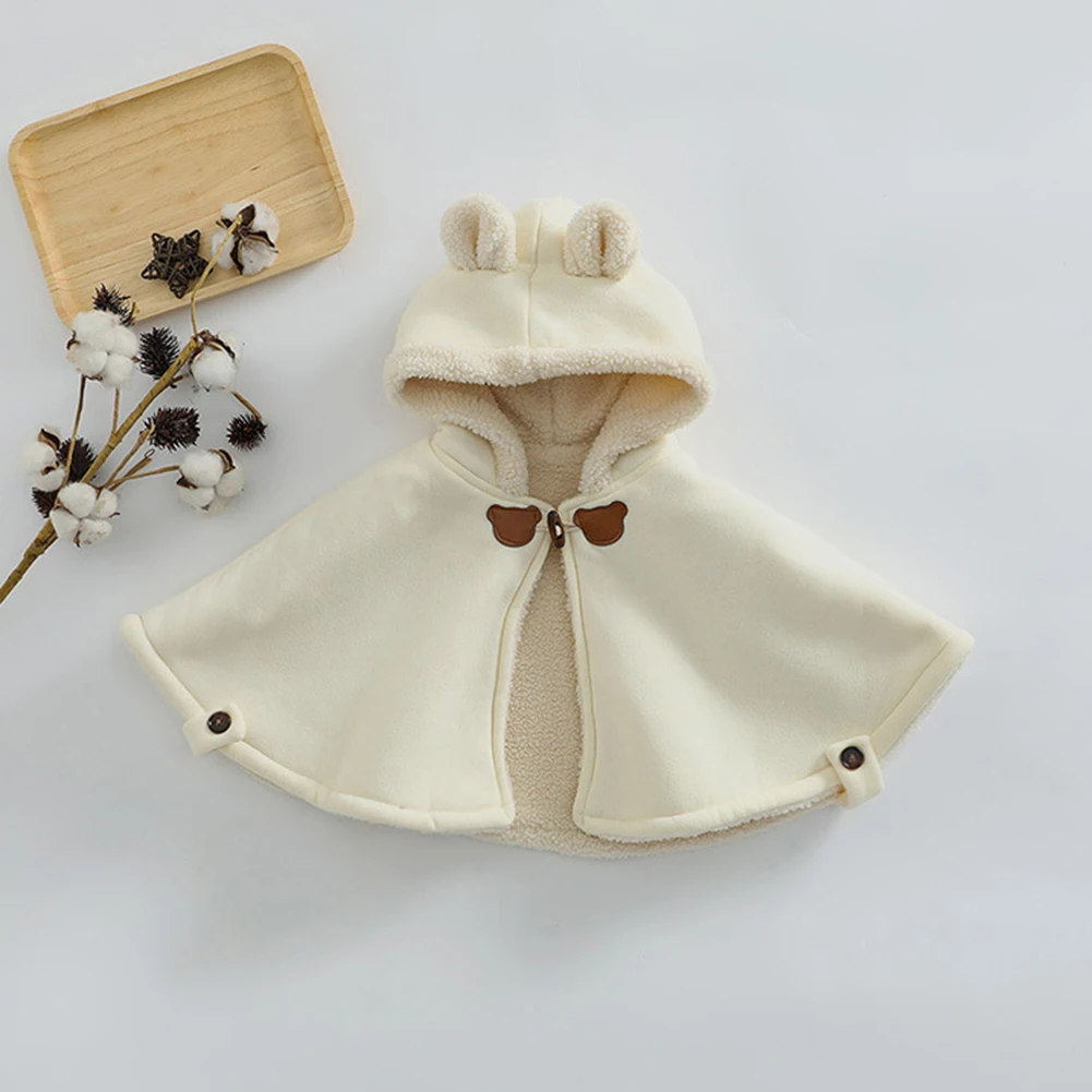 Baby Cloak With Hood Cape Cotton Coat Cute Cartoon Winter Warm Hooded Poncho For Baby Girls Boys Gifts