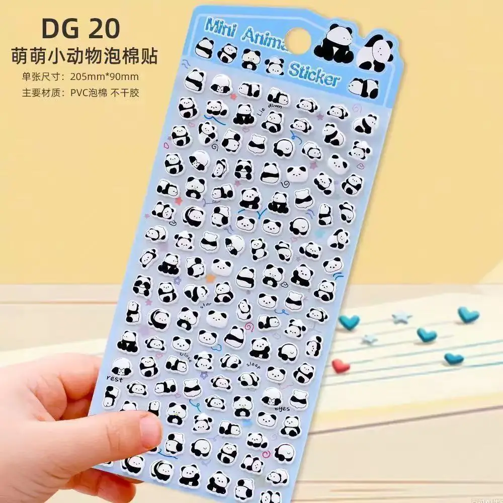 귀여운 동물 음식 3D 스폰지 버블 스티커 장식 데칼 귀여운 보상용 푹신한 폰 케이스 스티커 문구 용품