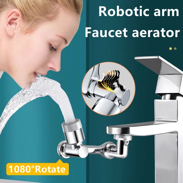 Extension de robinet universelle en acier inoxydable, bras robotique  pivotant à 1080 °, aérateur de robinet d'évier de cuisine, prolongateur de  robinet 2 modes d'écoulement de l'eau.robinet.robinet rotatif 1080°.robine  - AliExpress