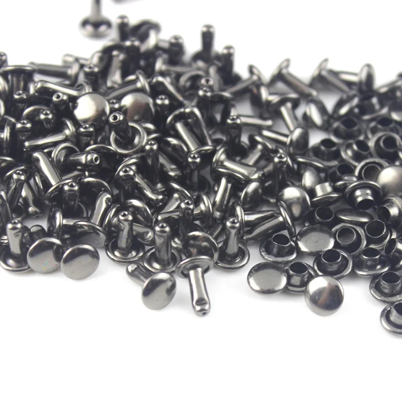 100 Sets of Double Cap Metal Rivets for Leather Craft and Accessories