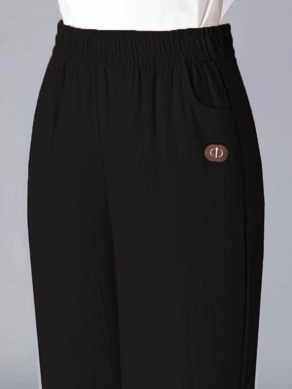 Summer Thin Cotton Linen Casual Harem Pants Women Loose High Waist Nine Points Straight Leg Pants Comfortable Breathable Trou...