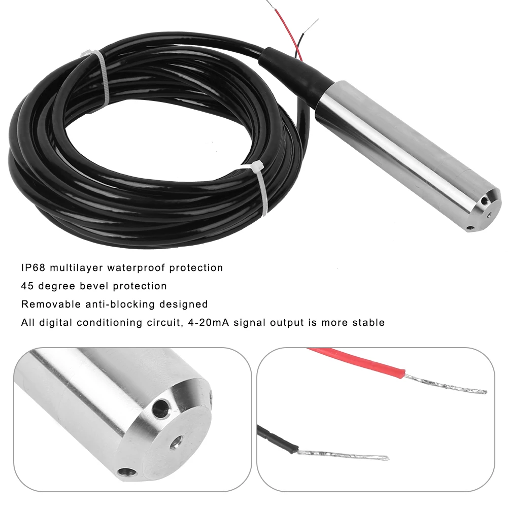 Liquid Sensor TL-136 Liquid Transmitter Water Sensor Detector 24VDC 4-20mA Output Transmit liquid level sensor