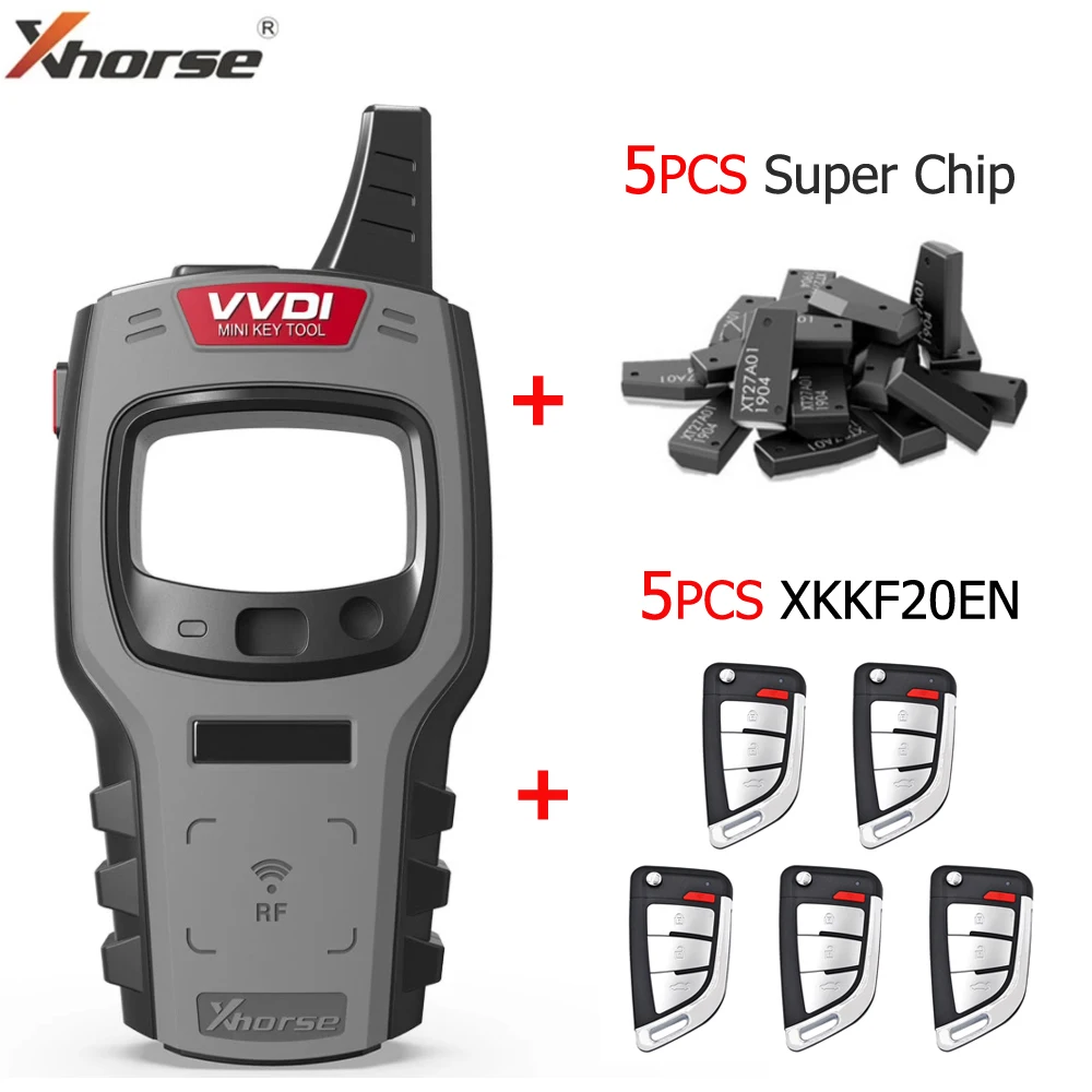 Xhorse VVDI Mini Key Tool Key Programmer With 10pcs Universal XKKF20EN Remote Key Free 96bit 48-Clone Function Global Version motorcycle oil temp gauge Diagnostic Tools