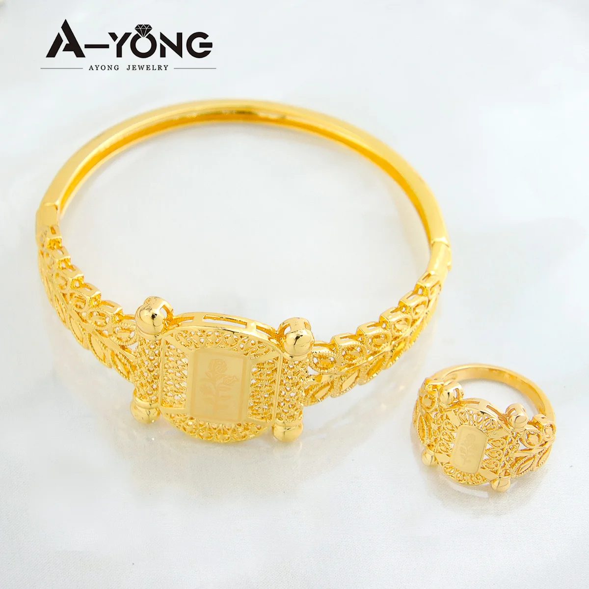 Türkische Goldmünze Armband Set 21 Karat vergoldet Kupfer Blumenmuster Arab Dubai Nahost Luxus Hochzeits feier Schmuck Geschenke – Detail 4
