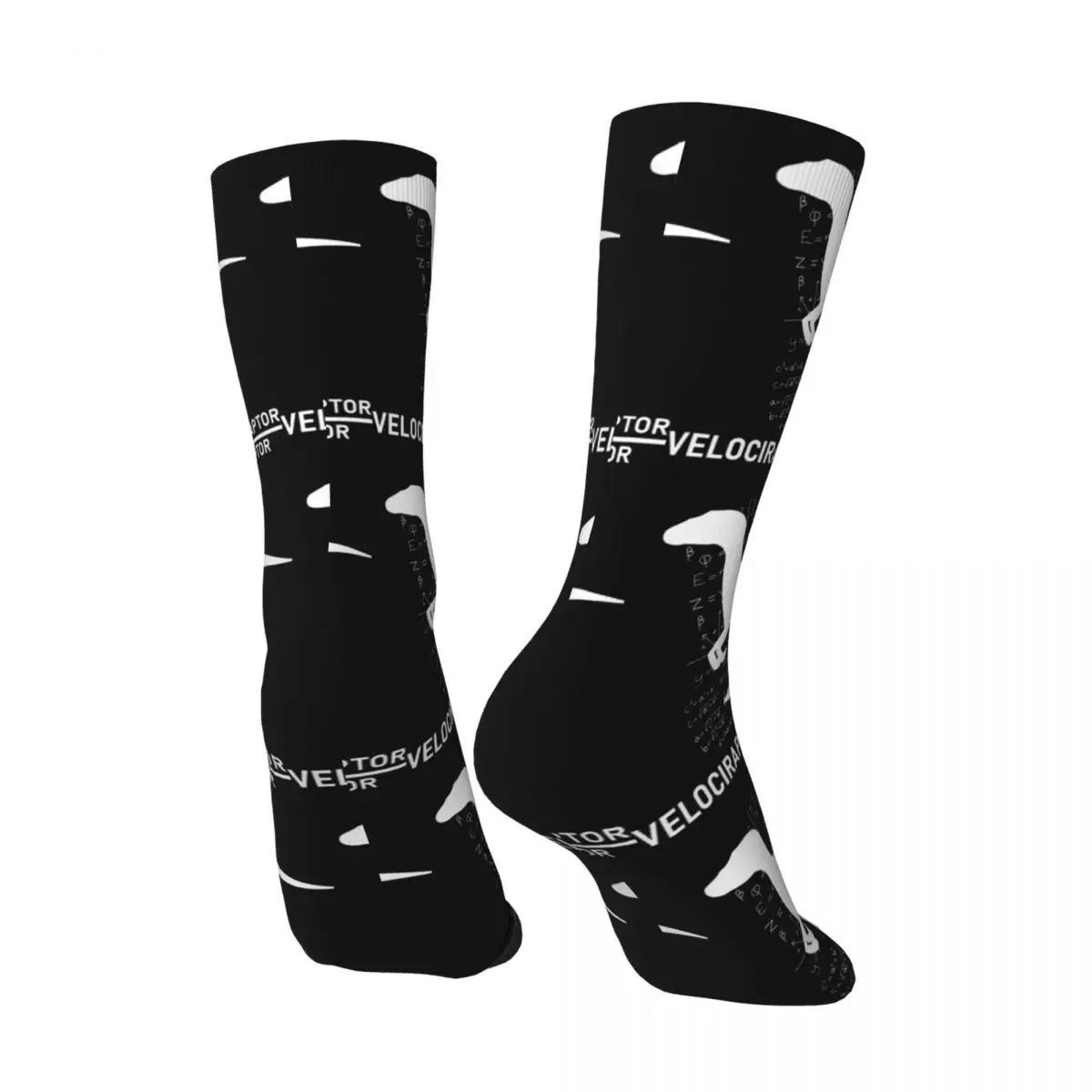 Funny Happy Men&s Socks Velociraptor Dinosaur Velocity Formula Vintage Harajuku Math Graph Mathematics Seamless Crew Crazy Sock