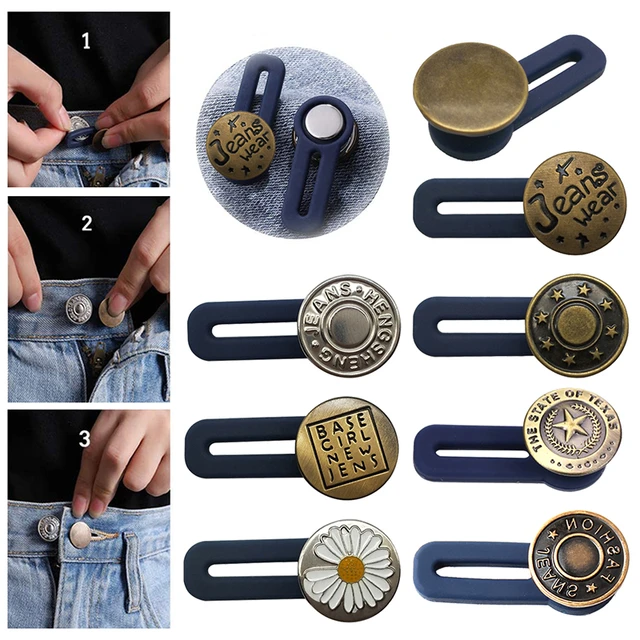 10pcs Metal Spring Button Extender For Pants Jeans Free Sewing Adjustable  Retractable Waist Extenders Button Waistband Expander - Belt Buckle -  AliExpress