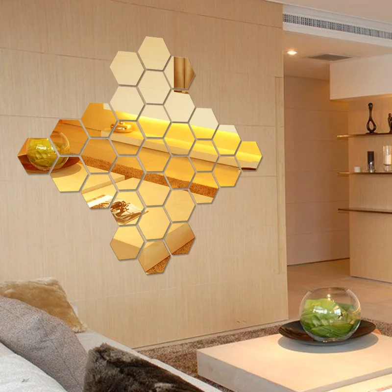 12Pcs Acrylic Mirror Wall Stickers Self-adhesive Living Room TV Background Wall Stickers Hexagonal Wall Stickers Home Decoration 5 12Pcs Acrylic Mirror Wall Stickers Self-adhesive Living Room TV Background Wall Stickers Hexagonal Wall Stickers Home Decoration 5