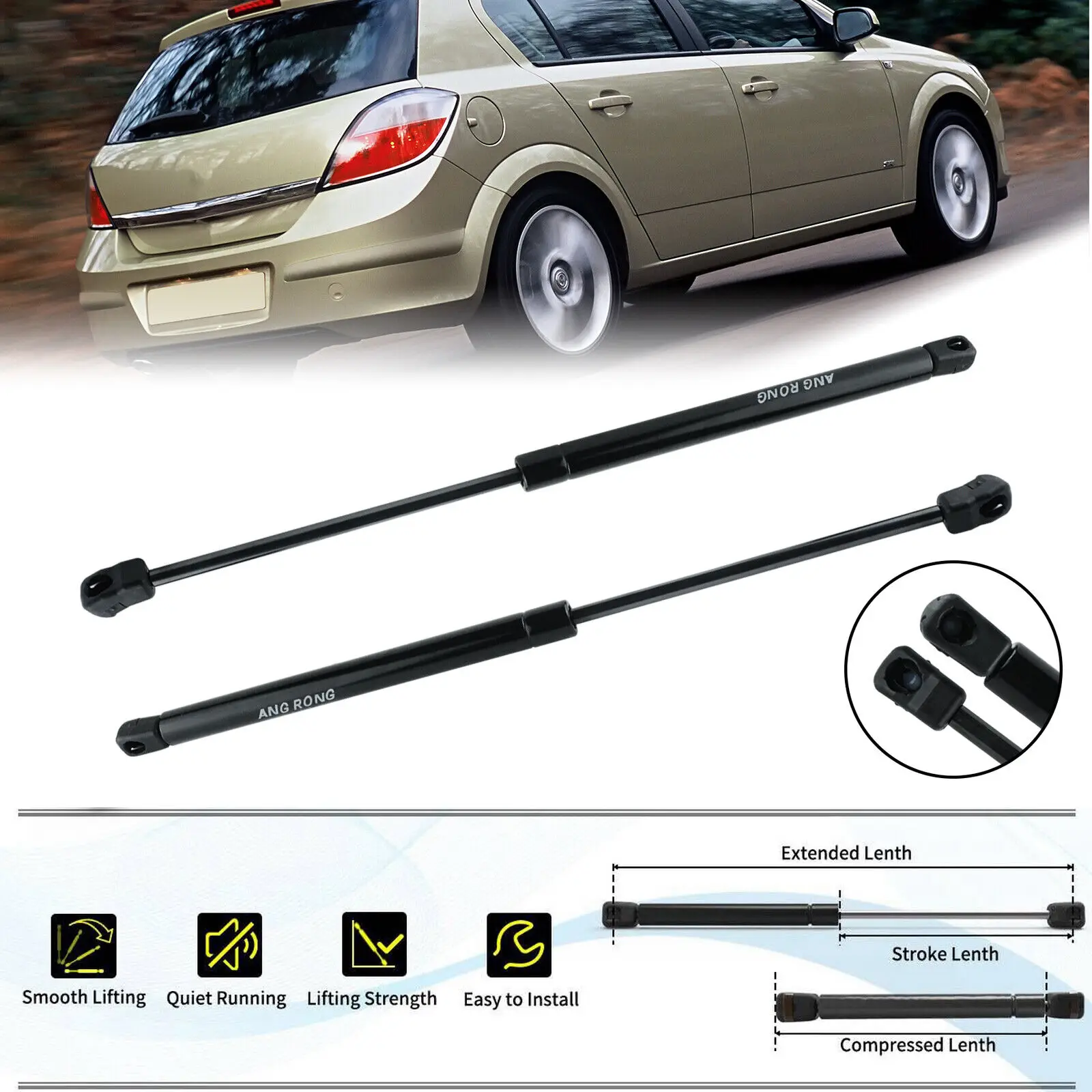 Boot Gas Struts For Opel Vauxhall Astra H MKV 2004-2010 Hatchback