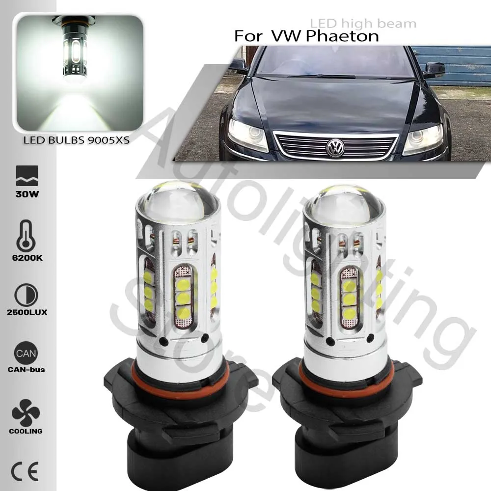 2 Pz Led Faro Lampadina 9005Xs Per Vw Phaeton 2002-2006 Porsche Carrera Gt Tesla Roadster Lotus Elise High Beam Canbus