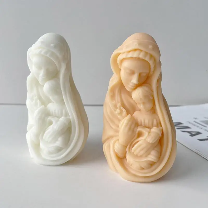 

Resin Molds 3D Virgin Mary Silicone Candle Mold Meditating Candle Making Tool Resin Soap Mold For Home Christmas Holiday Parties
