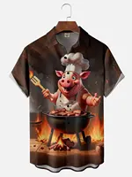 Hawaii Men's Shirt 3D Print Funny Cartoon Animal Short-sleeved Tops Summer Casual Men's Clothes Street fashion shirt for boys 2