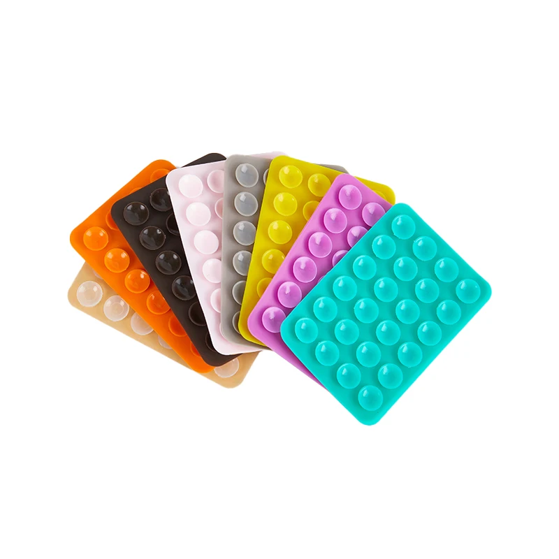 Phone suction cup Phone and tablet stand Suction cup Wall stand mat Multifunctional Silicone suction Phone holder Square Anti-slip Double side Leather case mount 1PC