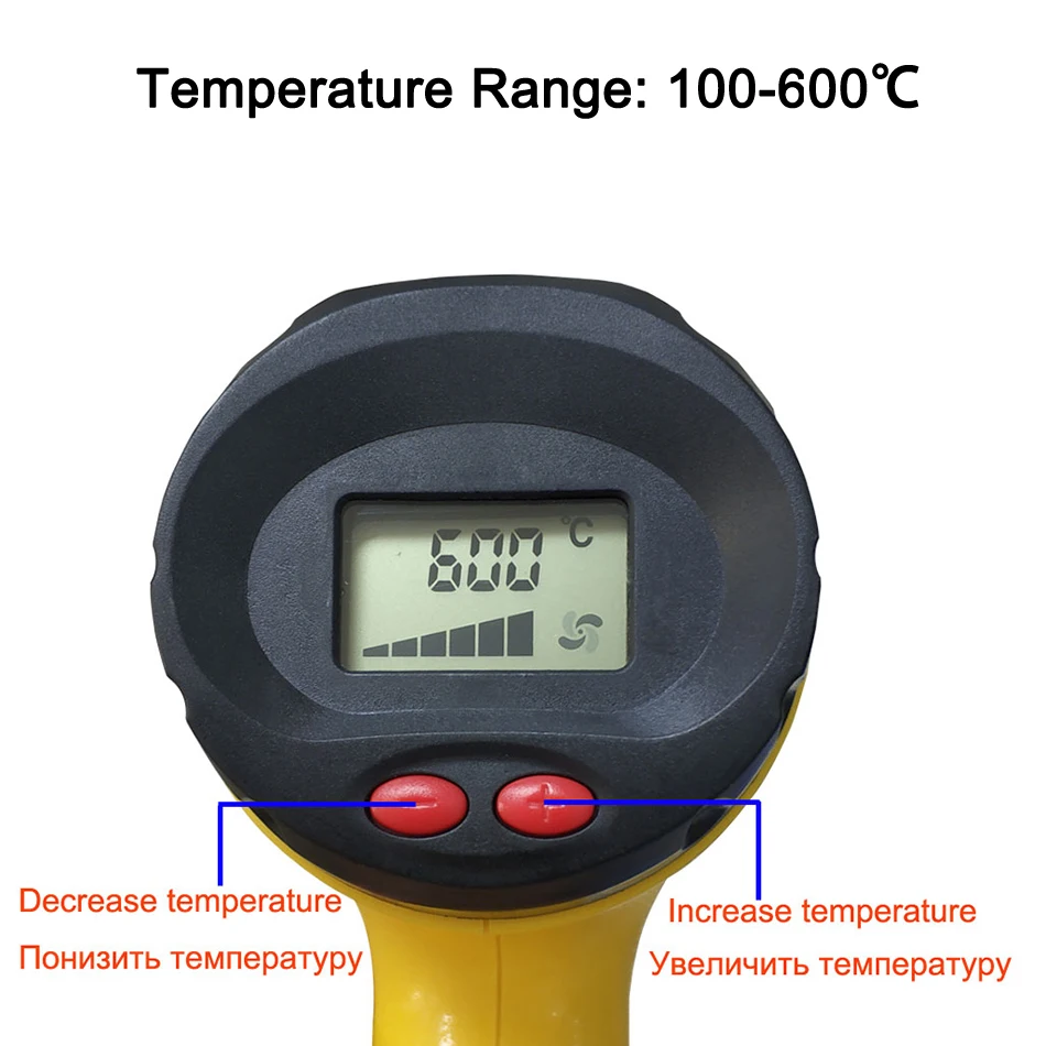 Industrial Electric Hot Air Gun Thermoregulator Heat Guns Shrink Wrapping Thermal Power Tool Construction Hair Dryer 110V/220V 5