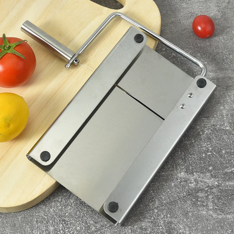 Stainless steel cheese slicer with scale for household use, butter, cheese, cheese, ham slicer, kitchen cutter, baking tool