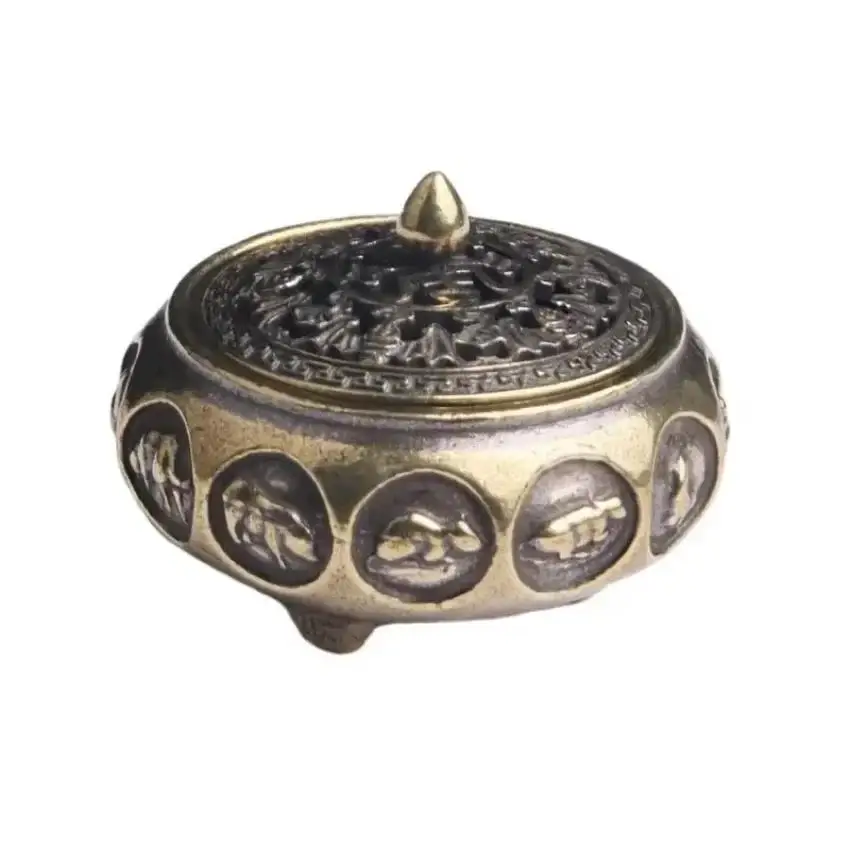 12 Zodiac Animals Incense Burner Decorations Pure Copper Hollow Home Garden Censer Sandalwood Holder Antique Bronze Chinese