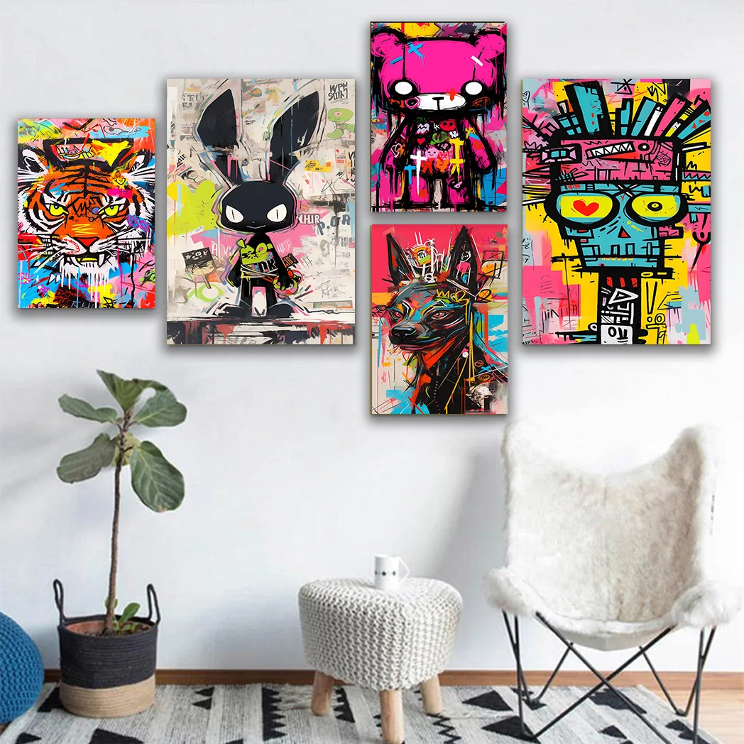 Urban Graffiti Canvas Art - Modern Street Art Style Wall Decor Poster