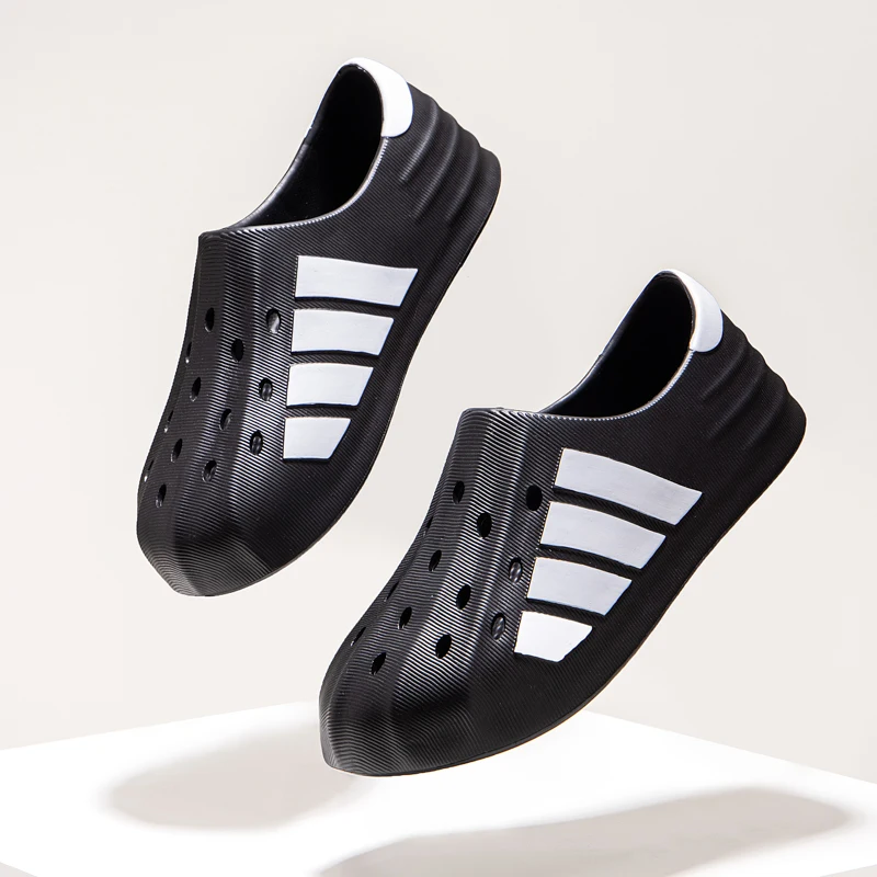 Summer Slippers Anti Slip Sandals Couples Casual Breathable Fashion Hole Shoes Summer Non Slip Breathable Slippers Thick Bottom Versatile Beach Trend Outdoor