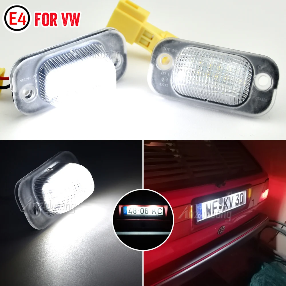 

2X LED License Plate Light Number Plate Lamp For VW Golf Mk2 2 II Jetta II Mk2 2 For Seat Toledo I Mk1 Car Error Free