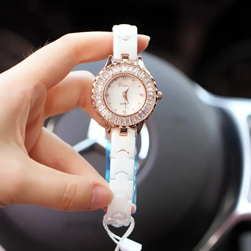 Fashion Watch for Women Scallop Pointer Luxury Diamond Clock Simple Steel Strip Waterproof Girls Quartz Watches Reloj Para Mujer