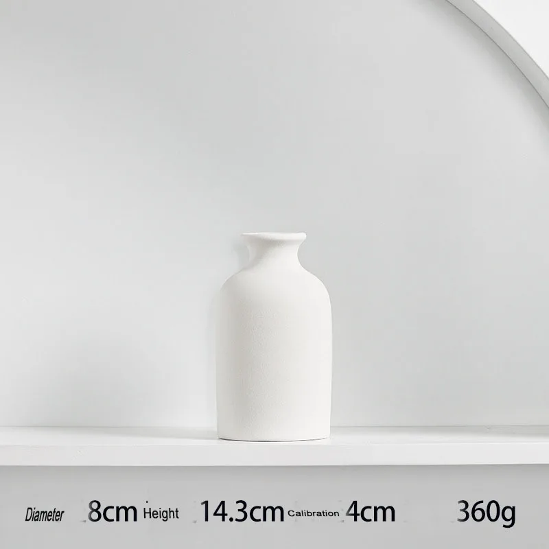 White Ceramic Vase Modern Pottery Flower Bottle Vases Hydroponic Home Decor Table top Small 6