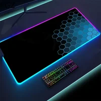 XXL 80X30cm RGB 12 Light Geometric Large Gamer Mouse Pad Gaming Mousemat LED Keyboard pad Illuminated Desk mat for Computer - Image 3