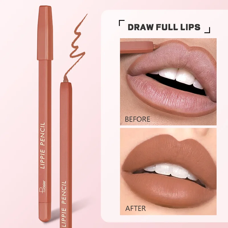 Matte Nude Brown Lip Liner Pencil Red Natural Outline Lip Tint Lipstick Crayon Pen Waterproof Lasting Lip Contouring Cosmetics 2