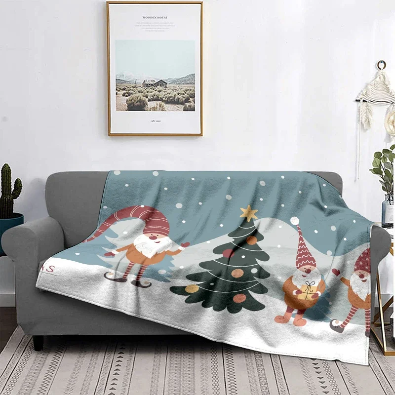 Decoración del hogar, manta de felpa para sofá, colcha, cama, mantas suaves y esponjosas, decoración a cuadros, moderna morandi, invierno, Feliz Navidad