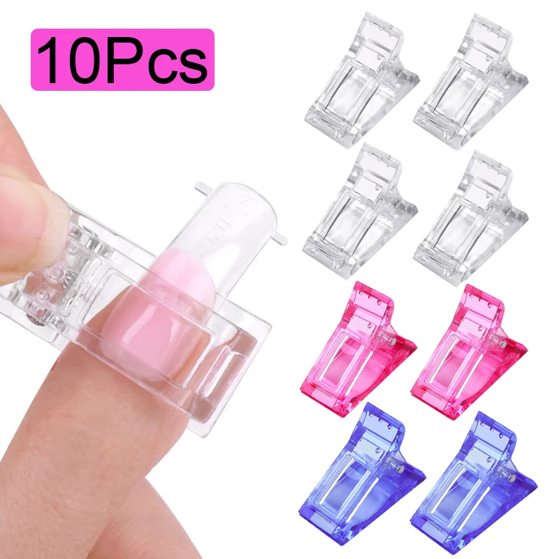 5/10Pcs Acrylic Nail Clip Finger Nail Extension LED Builder Clamps For Quick Building Nail Forms Manicure Art Builder Tools