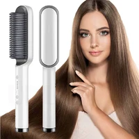Peigne à cheveux raides professionnel, revêtement en céramique portable, brosse à cheveux, salon de coiffure pour femmes, outil de coiffage, savoir à chaud 1