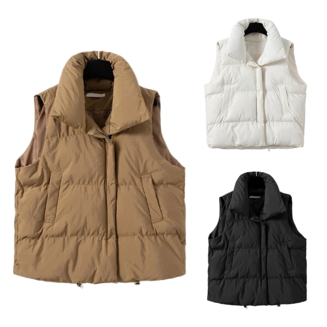 Chalecos de invierno para mujer Prendas de abrigo Ligero acolchado Puffer  Utility Chaleco Mujer Cálido sin