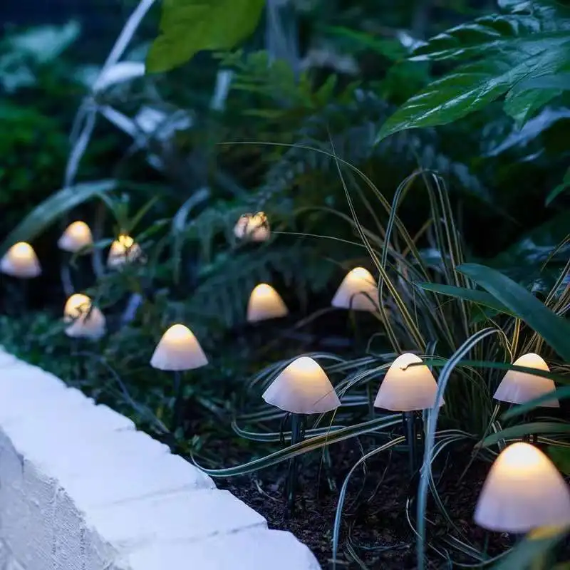 5 M 20 LED Solar Lamp String Ground Plug Mushroom Lamp Outdoor Atmosphere Festival Garden Landscape Light Wholesale laser led water pattern light water wave pattern rendering atmosphere makes people feel more relaxed suitable for cleaning bars