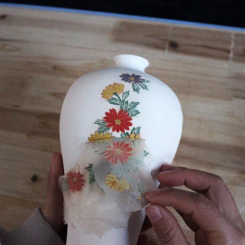 Pottery Ceramic Glaze Blue and White Decals High Temperature Transfer Paper DIY Painted Pottery Tools