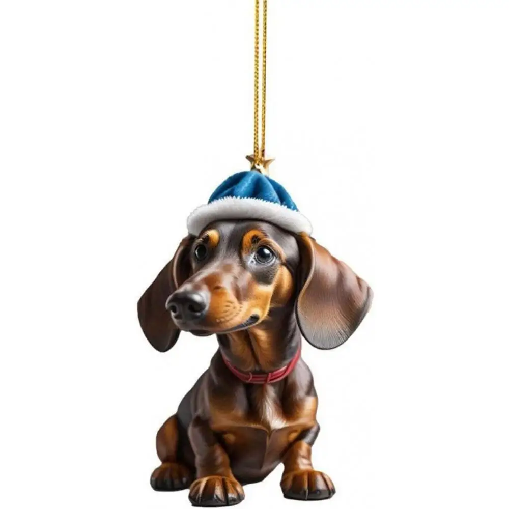 Acrylic Pet-Themed Christmas Tree Hanging Ornament - Festive 2D Design