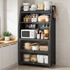 Modern Metal Kitchen Cabinets Household Multi-functional Storage Rack Multi-layer Floor Microwave Oven Cabinet with Door c 1