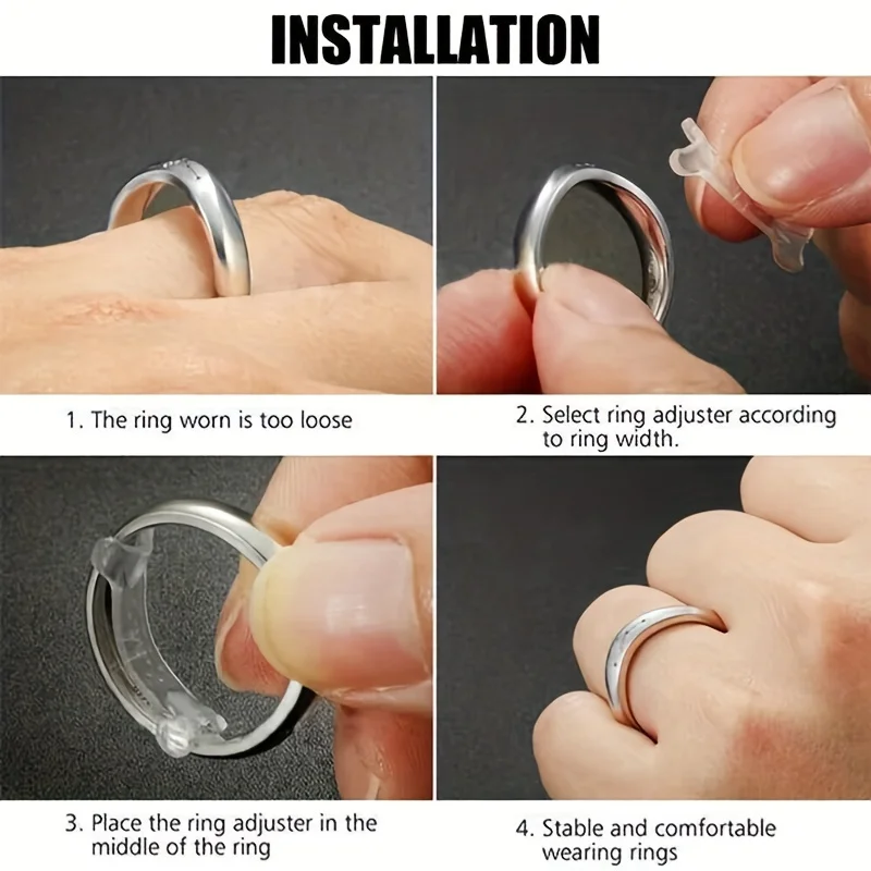 Hot Sale 8/10/12Pcs/set New Invisible Ring Size Adjuster For Loose