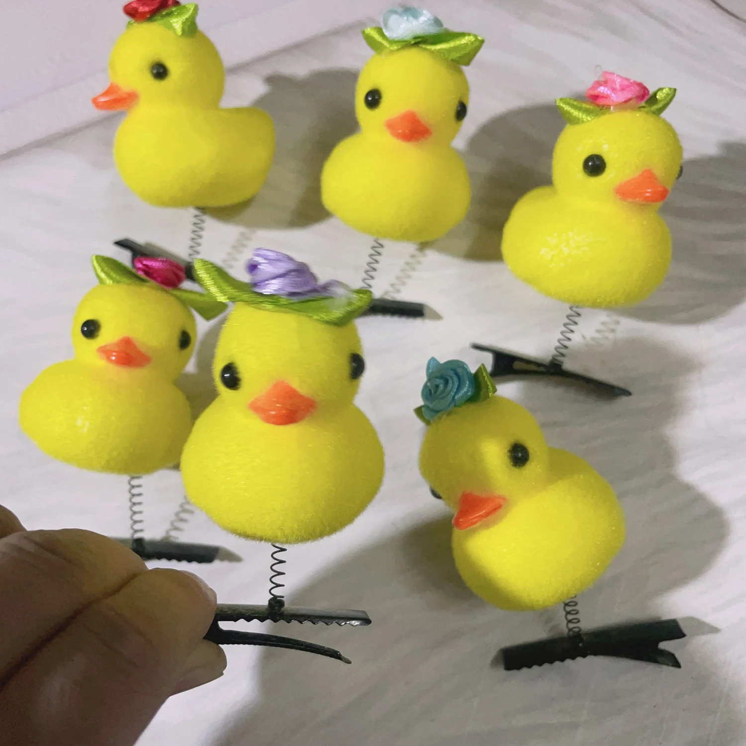 1 Pz Cartoon Funny Children 3D Little Yellow Duck Plush Hairpin Fashion Animal Duckbill Clip Accessori Copricapo Regalo All'Ingrosso