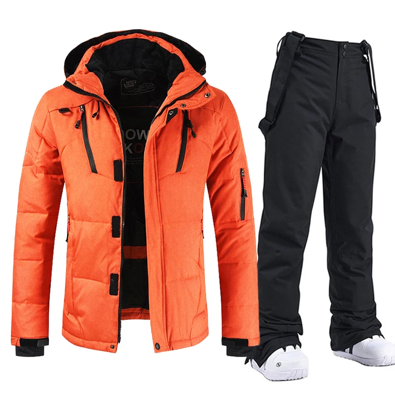 WarmSkiSuitMenWinterSnowParkasDownJacketsWarmWindproof