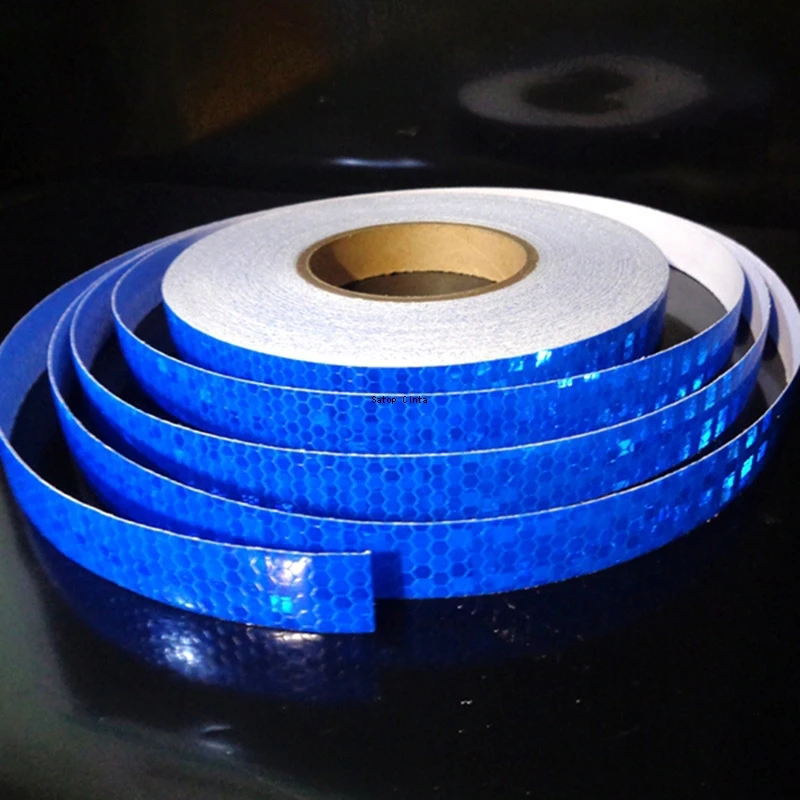 2.5cm/5cm/10cm/20cm*5M Waterproof Reflective Tape Blue Adhesive High Visibility Warning Safety Reflector Conspicuous Car Sticker 2