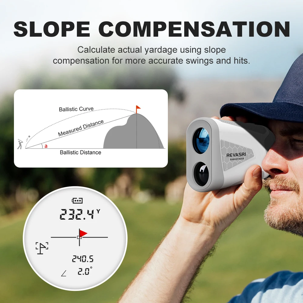 650/1090Yards MINI Golf Rangefinder 6X Laser Rangefinder with Slope Measurement