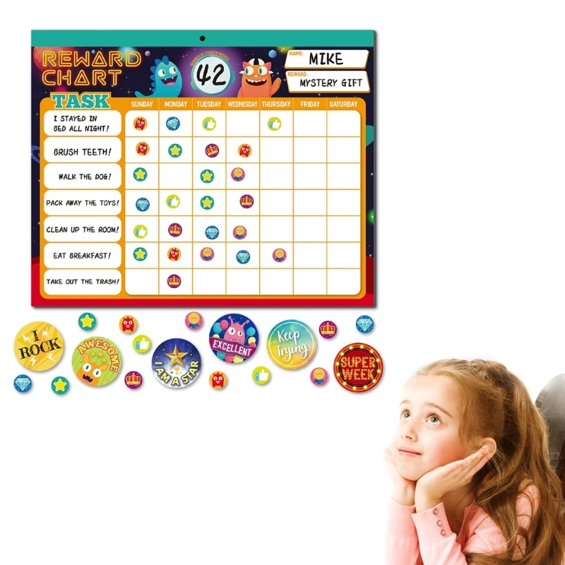 Magnetic Routine Chart with 26 Chore Charts 2280 Stickers