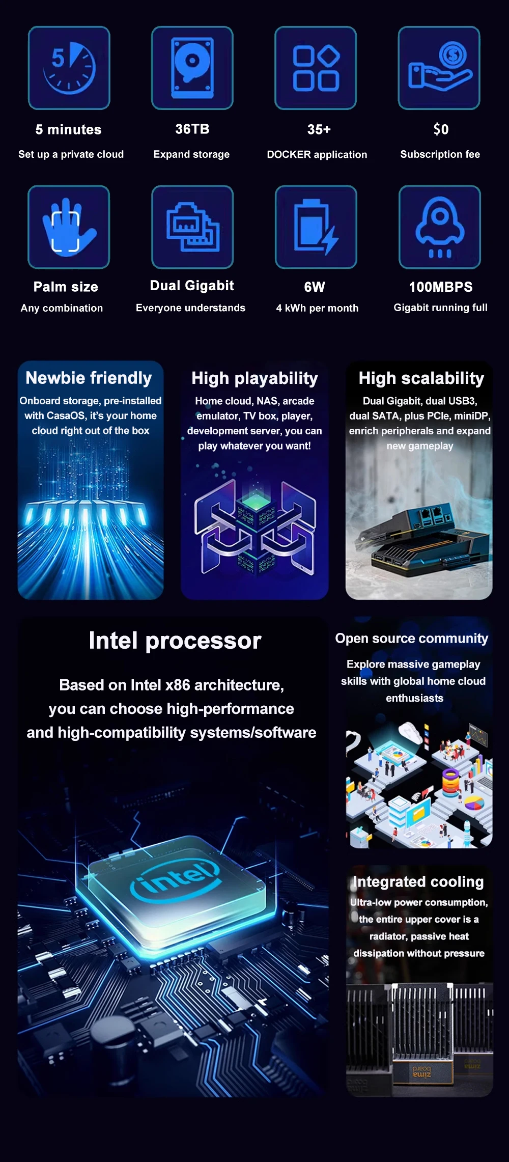 ZimaBoard A Decentralized Home Server Personal Private Cloud Disk Intel Celeron